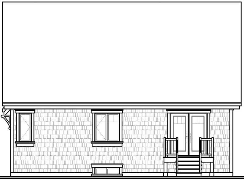 Home Plan Rear Elevation of this 2-Bedroom,1299 Sq Ft Plan -126-1425