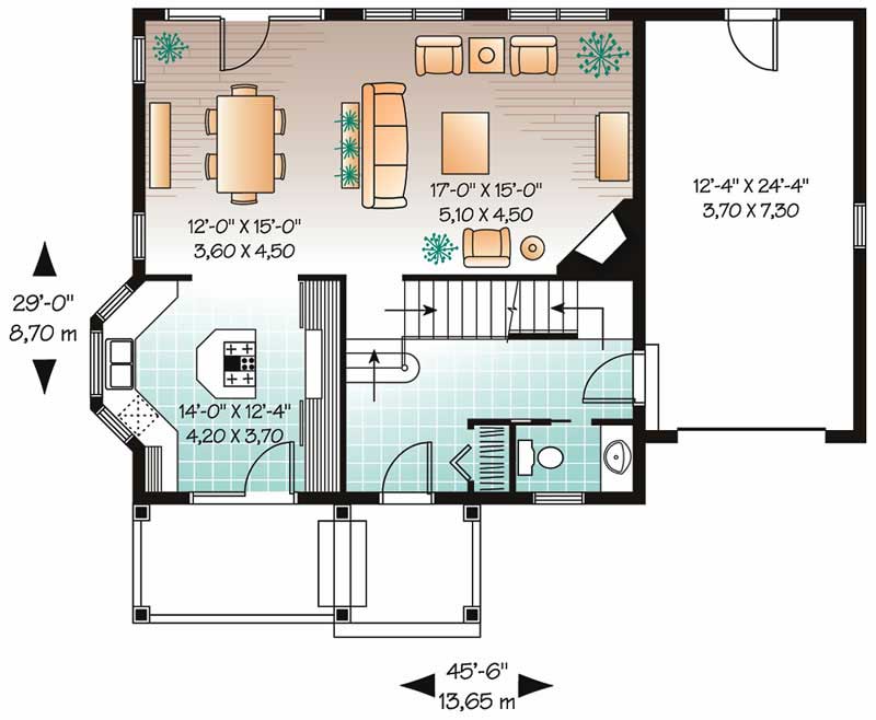Floor Plan First Story of Contemporary Plan #126-1427