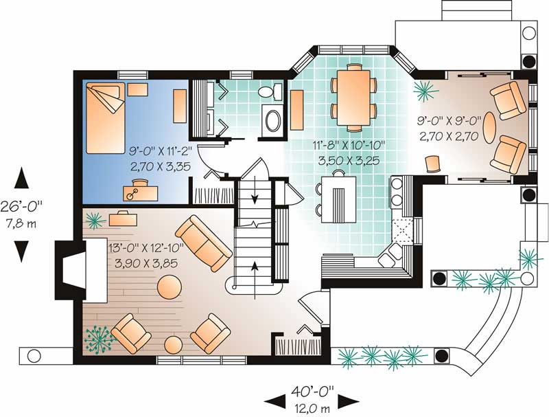 Floor Plan First Story of Country Plan #126-1431