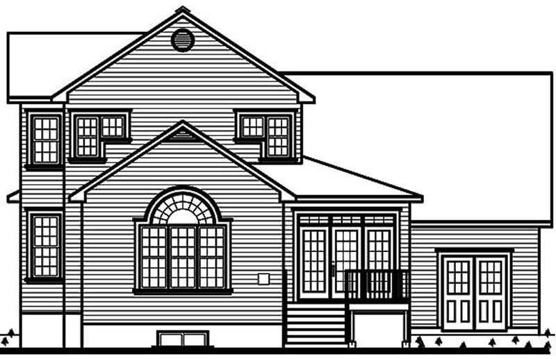 Home Plan Rear Elevation of this 3-Bedroom,2391 Sq Ft Plan -126-1442