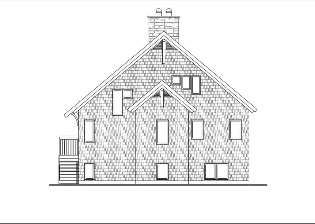 Home Plan Front Elevation of this 4-Bedroom,1214 Sq Ft Plan -126-1449