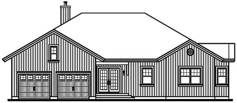 Home Plan Rear Elevation of this 5-Bedroom,3930 Sq Ft Plan -126-1451