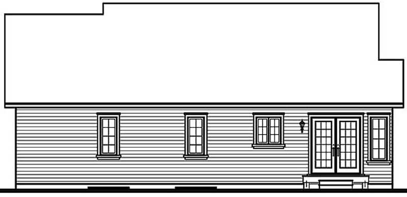 Home Plan Rear Elevation of this 3-Bedroom,1478 Sq Ft Plan -126-1453