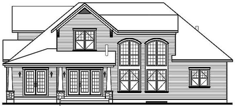 Home Plan Rear Elevation of this 4-Bedroom,3136 Sq Ft Plan -126-1454