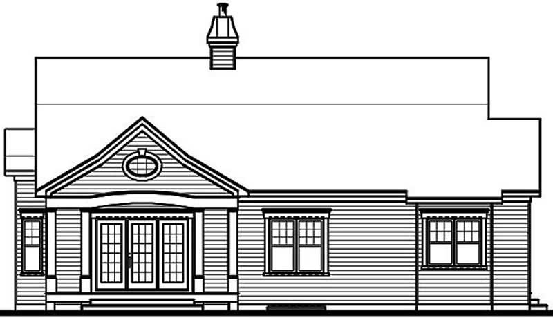 Home Plan Rear Elevation of this 3-Bedroom,2118 Sq Ft Plan -126-1456