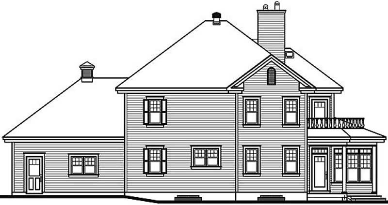 Home Plan Rear Elevation of this 3-Bedroom,2353 Sq Ft Plan -126-1457