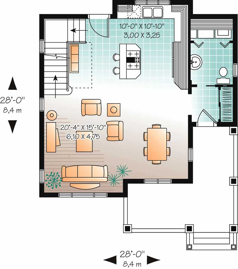 Floor Plan First Story of Country Plan #126-1459