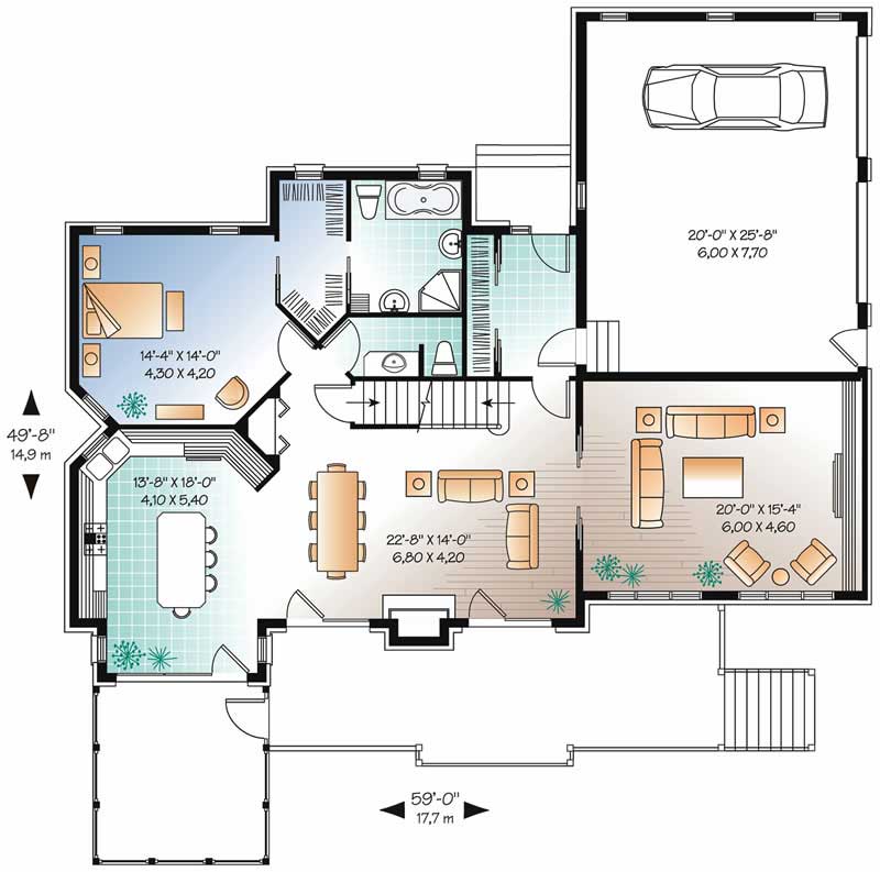 Floor Plan First Story of Coastal Plan #126-1465
