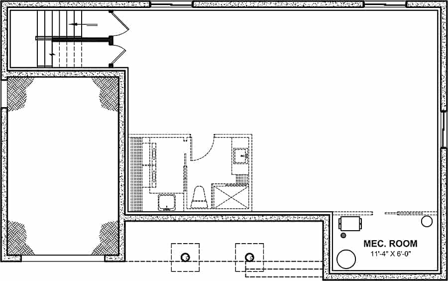 Basement of Ranch Plan #126-1467