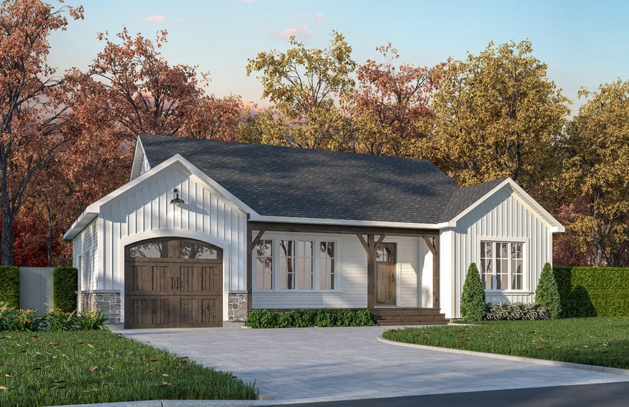 Front View of this 2-Bedroom,1018 Sq Ft Plan -126-1467