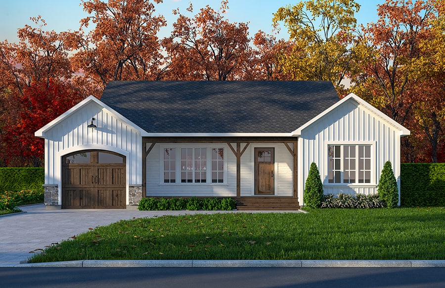 Front View of this 2-Bedroom,1018 Sq Ft Plan -126-1467