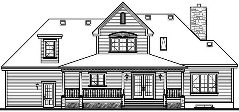 Home Plan Rear Elevation of this 3-Bedroom,2204 Sq Ft Plan -126-1475