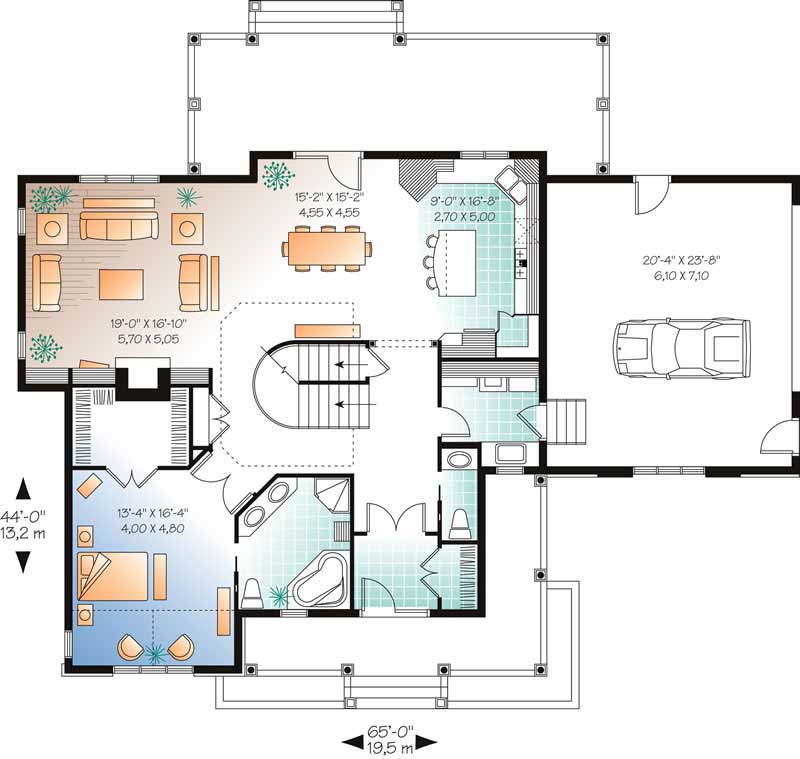 Floor Plan First Story of Contemporary Plan #126-1475
