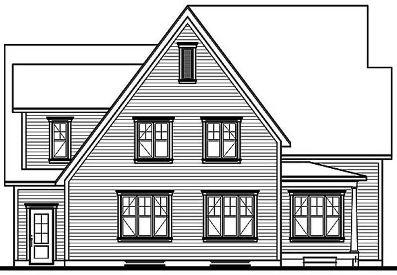 Home Plan Rear Elevation of this 3-Bedroom,2028 Sq Ft Plan -126-1476