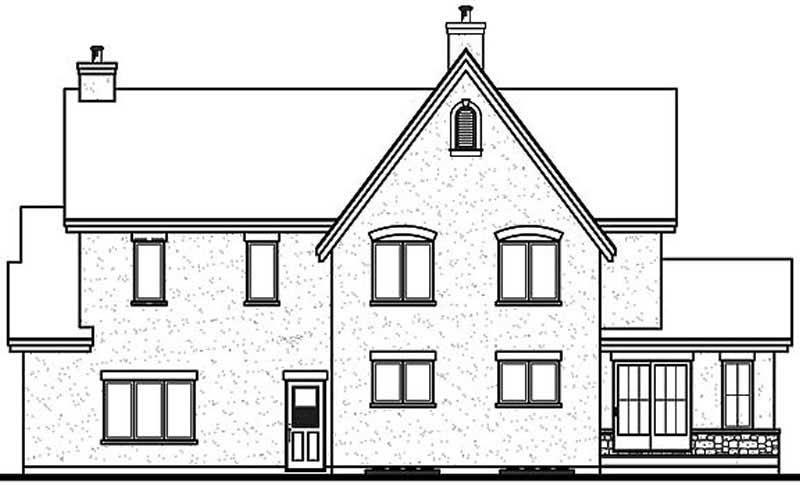 Home Plan Rear Elevation of this 3-Bedroom,2339 Sq Ft Plan -126-1477