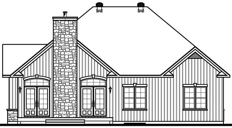 Home Plan Rear Elevation of this 3-Bedroom,2161 Sq Ft Plan -126-1478