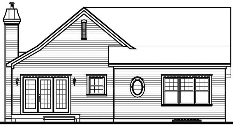 Home Plan Rear Elevation of this 2-Bedroom,1452 Sq Ft Plan -126-1483