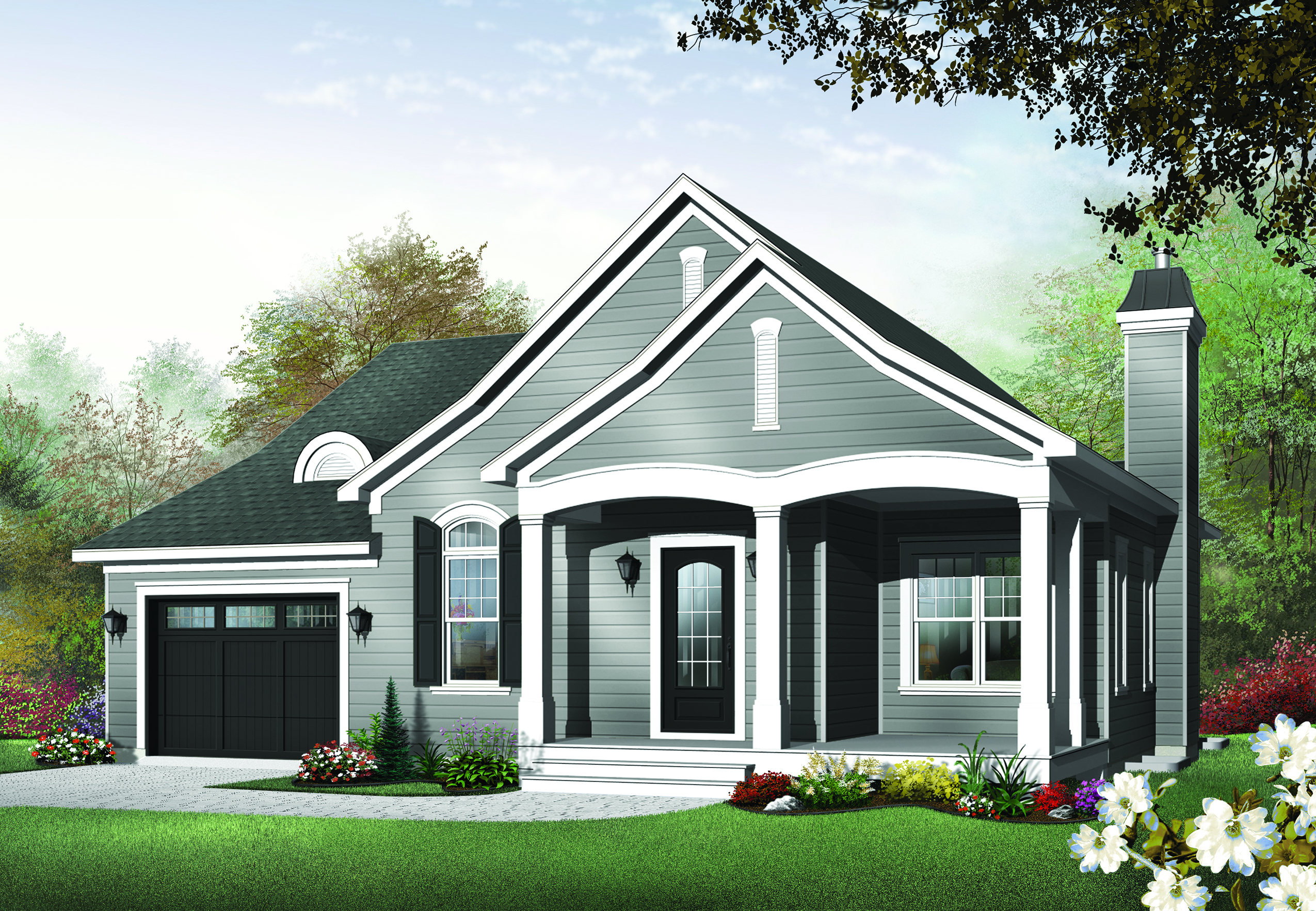 Front view of this 2-Bedroom, 1452 Sq Ft Plan - 126-1483