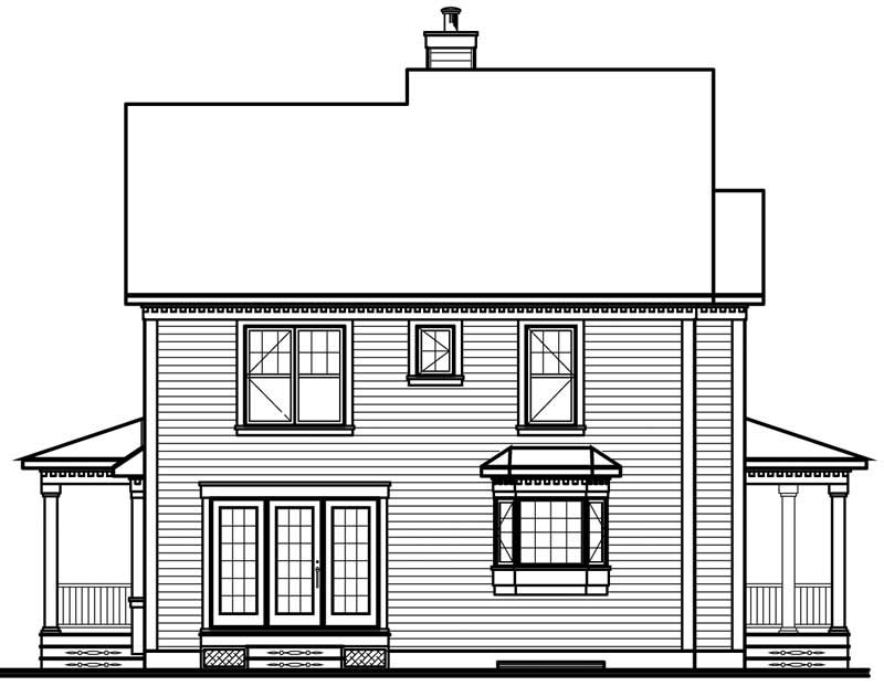 Home Plan Rear Elevation of this 3-Bedroom,1898 Sq Ft Plan -126-1486