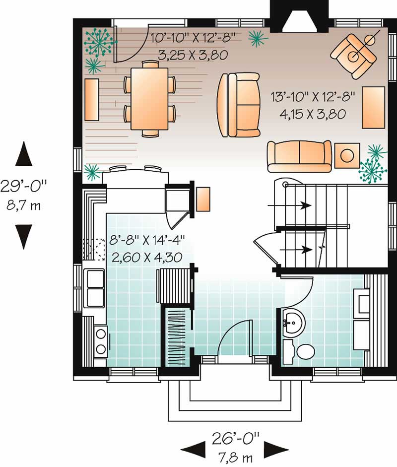 Floor Plan First Story of Contemporary Plan #126-1487