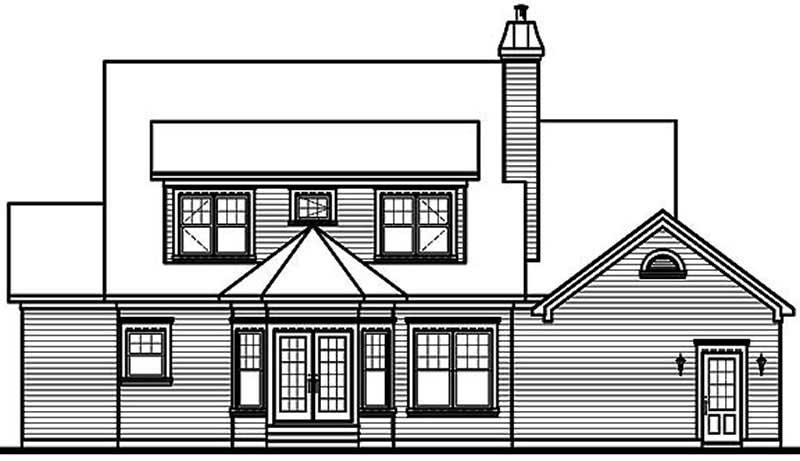 Home Plan Rear Elevation of this 4-Bedroom,2149 Sq Ft Plan -126-1492