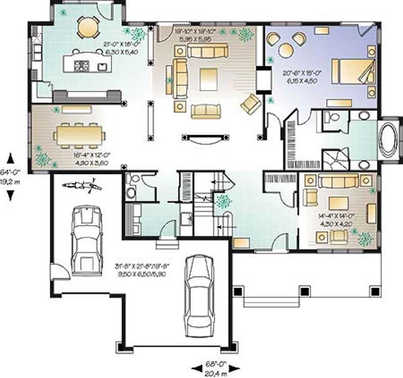 Floor Plan First Story of Country Plan #126-1493