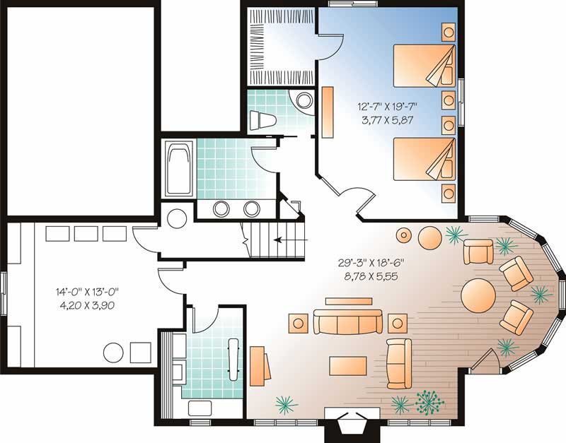Floor Plan Second Story of Coastal Plan #126-1495