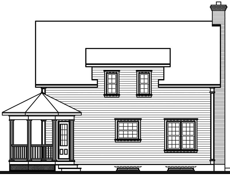Home Plan Rear Elevation of this 3-Bedroom,2056 Sq Ft Plan -126-1511