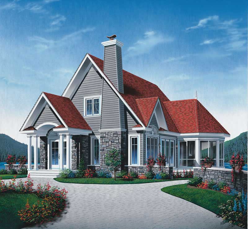 Front elevation of Coastal home (ThePlanCollection: House Plan #126-1519)