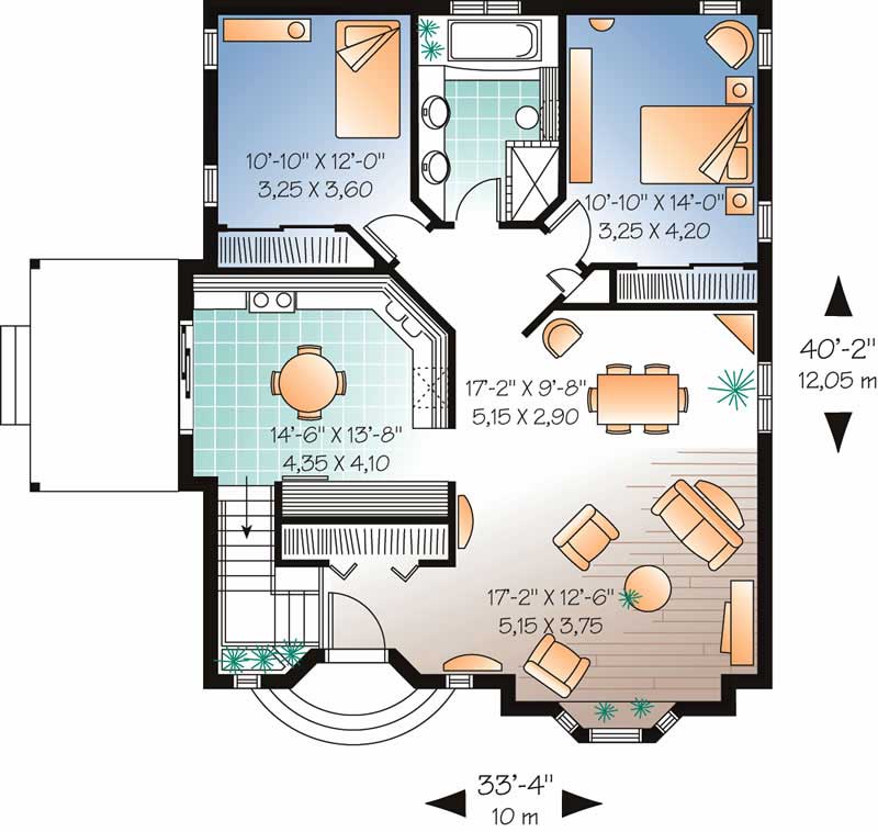 Floor Plan First Story of Country Plan #126-1529