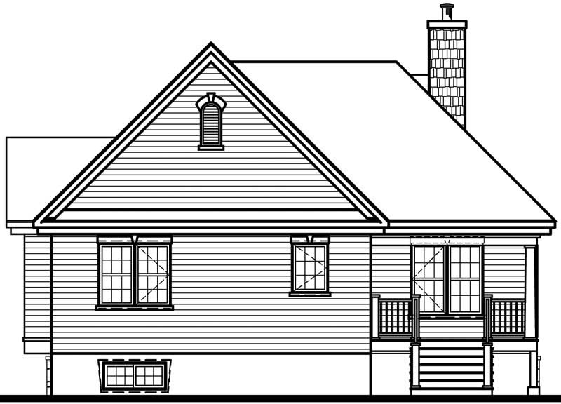 Home Plan Rear Elevation of this 2-Bedroom,1281 Sq Ft Plan -126-1534