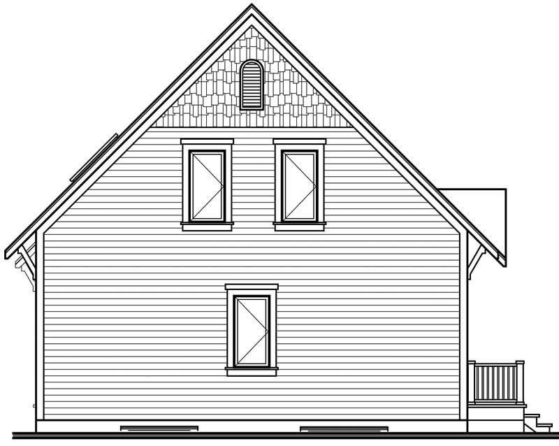 Home Plan Rear Elevation of this 3-Bedroom,1381 Sq Ft Plan -126-1543