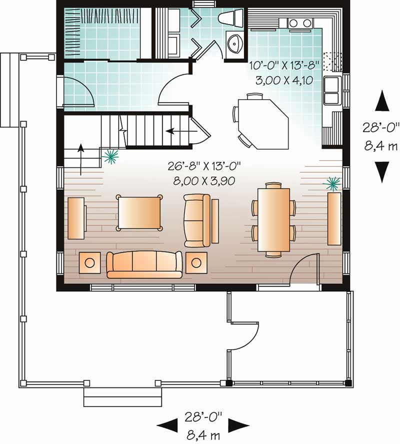 Floor Plan First Story of Coastal Plan #126-1543