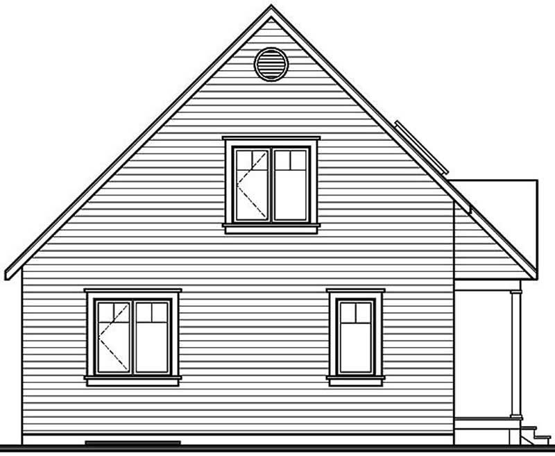 Home Plan Rear Elevation of this 2-Bedroom,1226 Sq Ft Plan -126-1546
