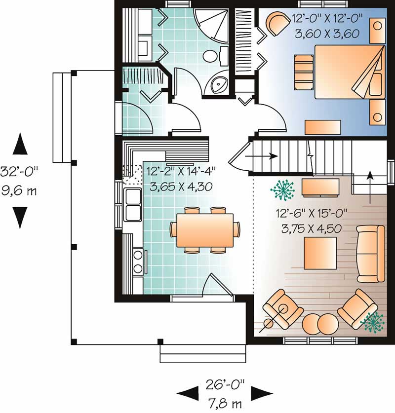 Floor Plan First Story of Coastal Plan #126-1546