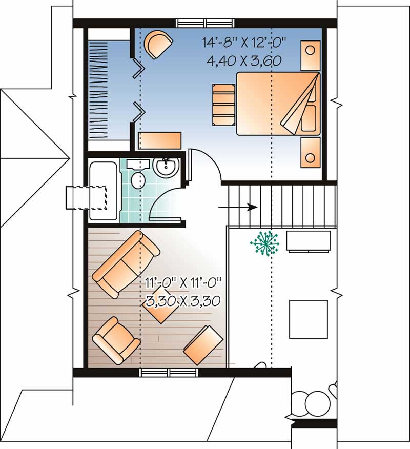 Floor Plan Second Story of Coastal Plan #126-1546