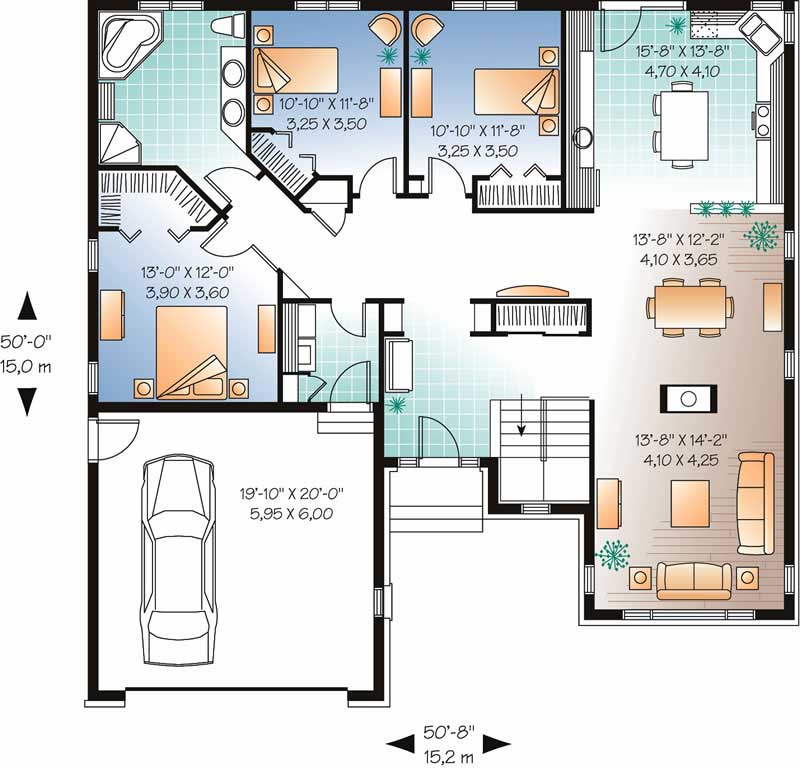Floor Plan Second Story of Ranch Plan #126-1559