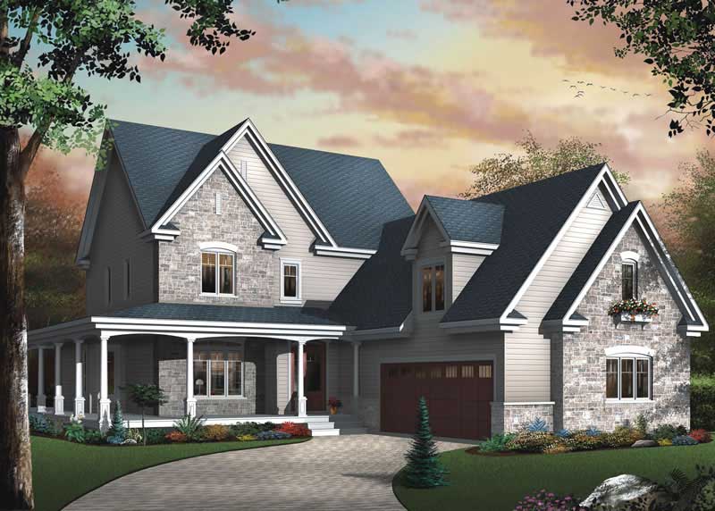 Front View of this 4-Bedroom, 3830 Sq Ft Plan - 126-1567