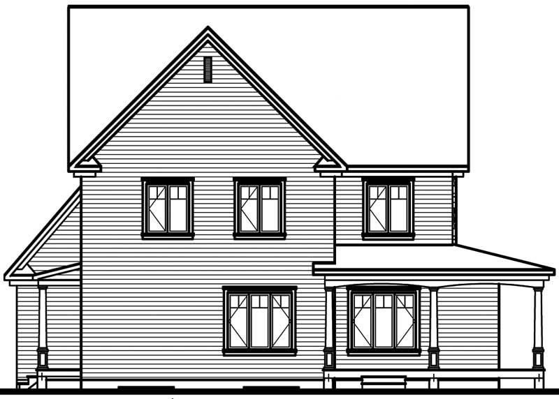 Home Plan Rear Elevation of this 4-Bedroom,3830 Sq Ft Plan -126-1567