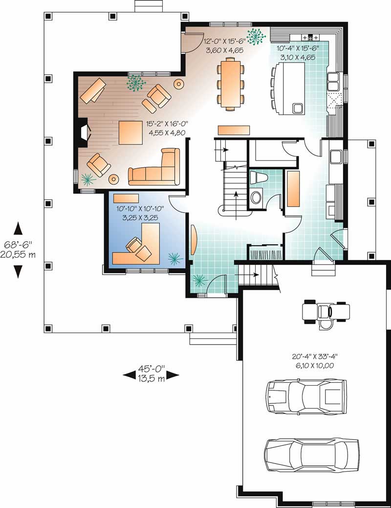 Floor Plan First Story of Contemporary Plan #126-1567