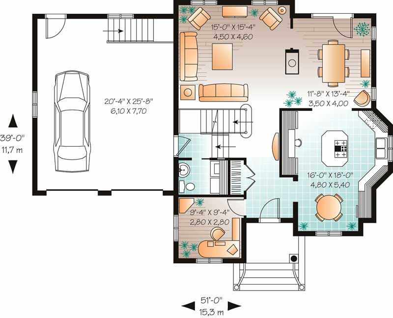 Floor Plan First Story of Contemporary Plan #126-1568