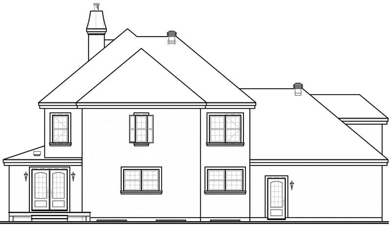 Home Plan Rear Elevation of this 3-Bedroom,2206 Sq Ft Plan -126-1570