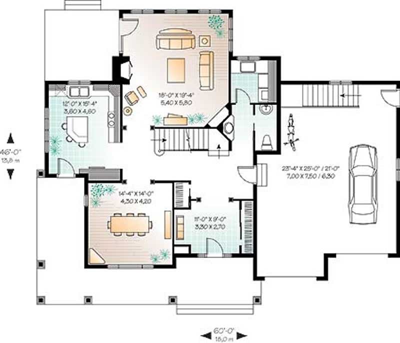 Floor Plan First Story of Country Plan #126-1573