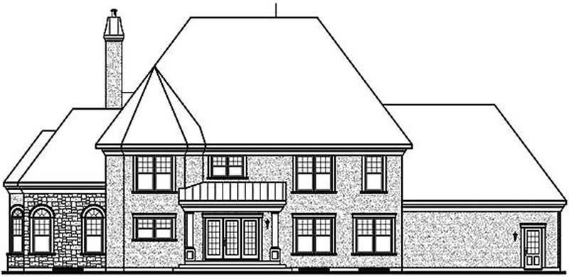 Home Plan Rear Elevation of this 3-Bedroom,3631 Sq Ft Plan -126-1574