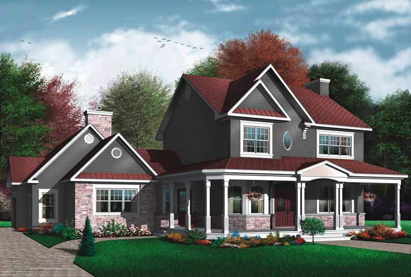 Country home (ThePlanCollection: Plan #126-1575)