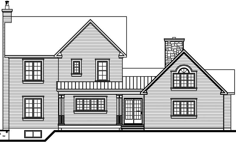 Home Plan Rear Elevation of this 3-Bedroom,2448 Sq Ft Plan -126-1575