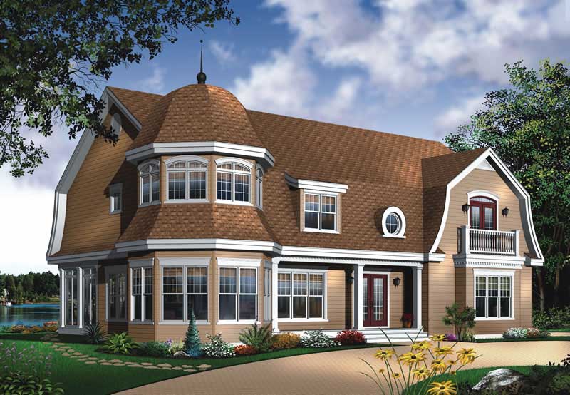 Front elevation of Colonial home (ThePlanCollection: House Plan #126-1576)