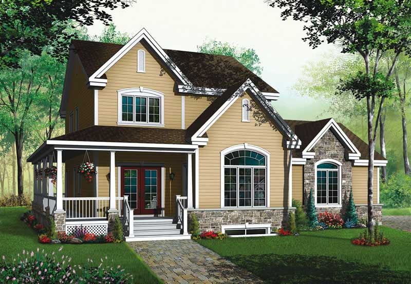 Country home (ThePlanCollection: Plan #126-1583)