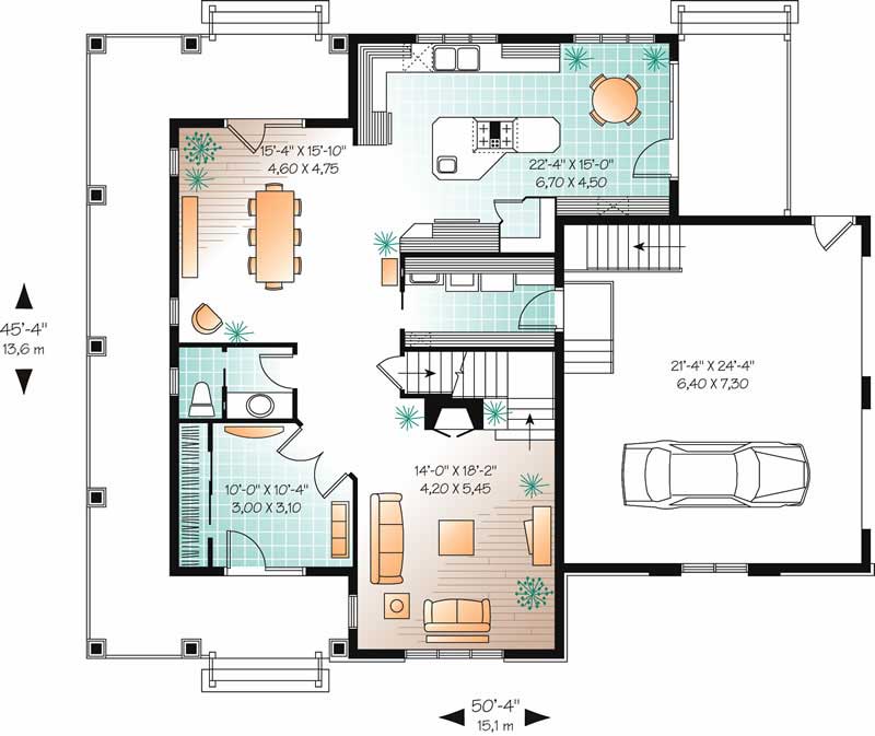 Floor Plan First Story of Country Plan #126-1583