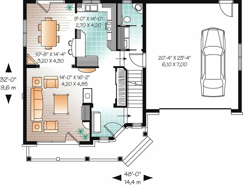 Floor Plan First Story of Country Plan #126-1598